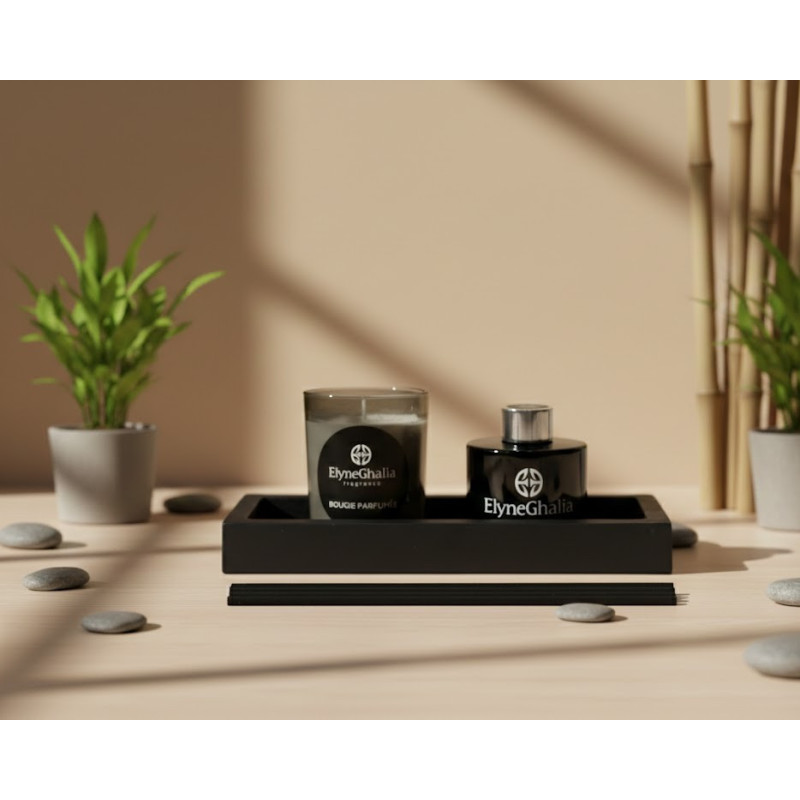 Plateau Élégance – Bougie + Diffuseur